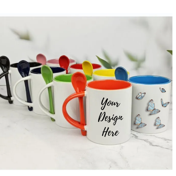 11oz ceramic mug w/, spoon