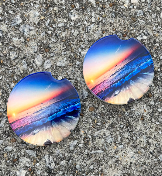 Ocean Sunrise Car Coasters